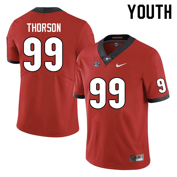Youth #99 Brett Thorson Georgia Bulldogs College Football Jerseys Sale-Red Anniversary